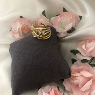 Bague Entrelacée Dorée Scintillante – Élégance & Raffinement