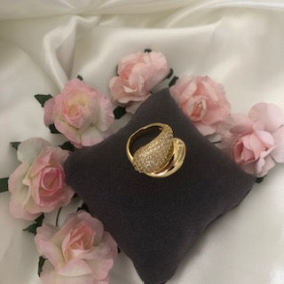 Bague Élégance Lumineuse en Acier Inoxydable Doré